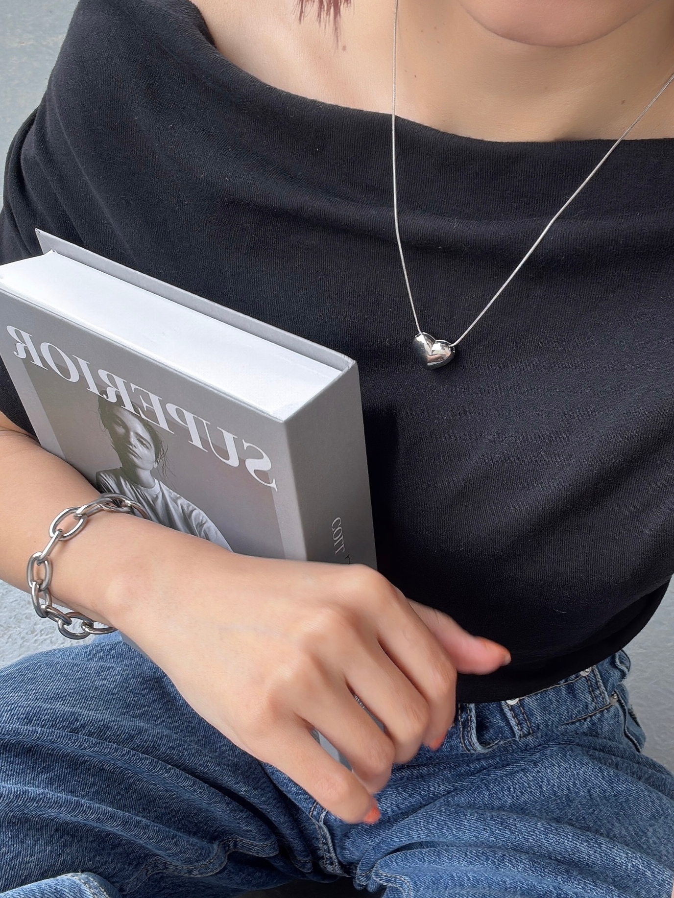 silver heart necklace