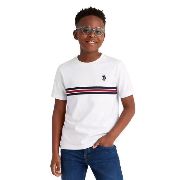 【預購】U.S. Polo Assn. H051509 男童胸前條紋 T 恤