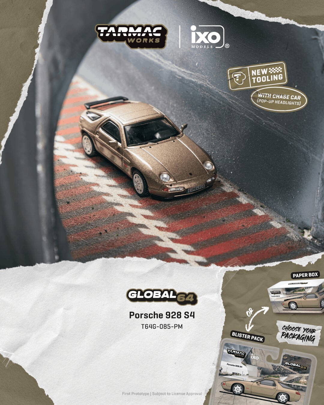 [預訂] Tarmac Works 保時捷 928 S4 鉑金金屬色