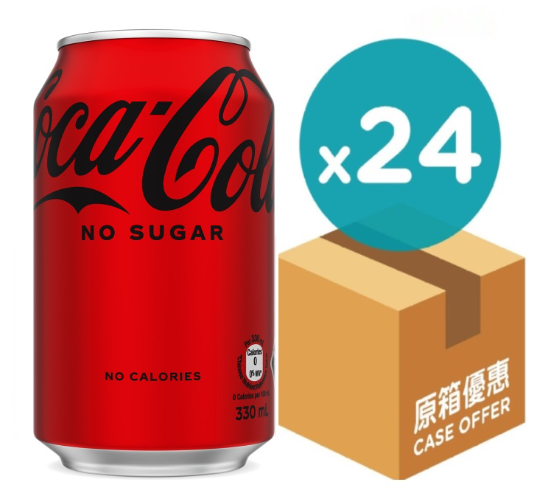 無糖可口可樂330m1X24/箱