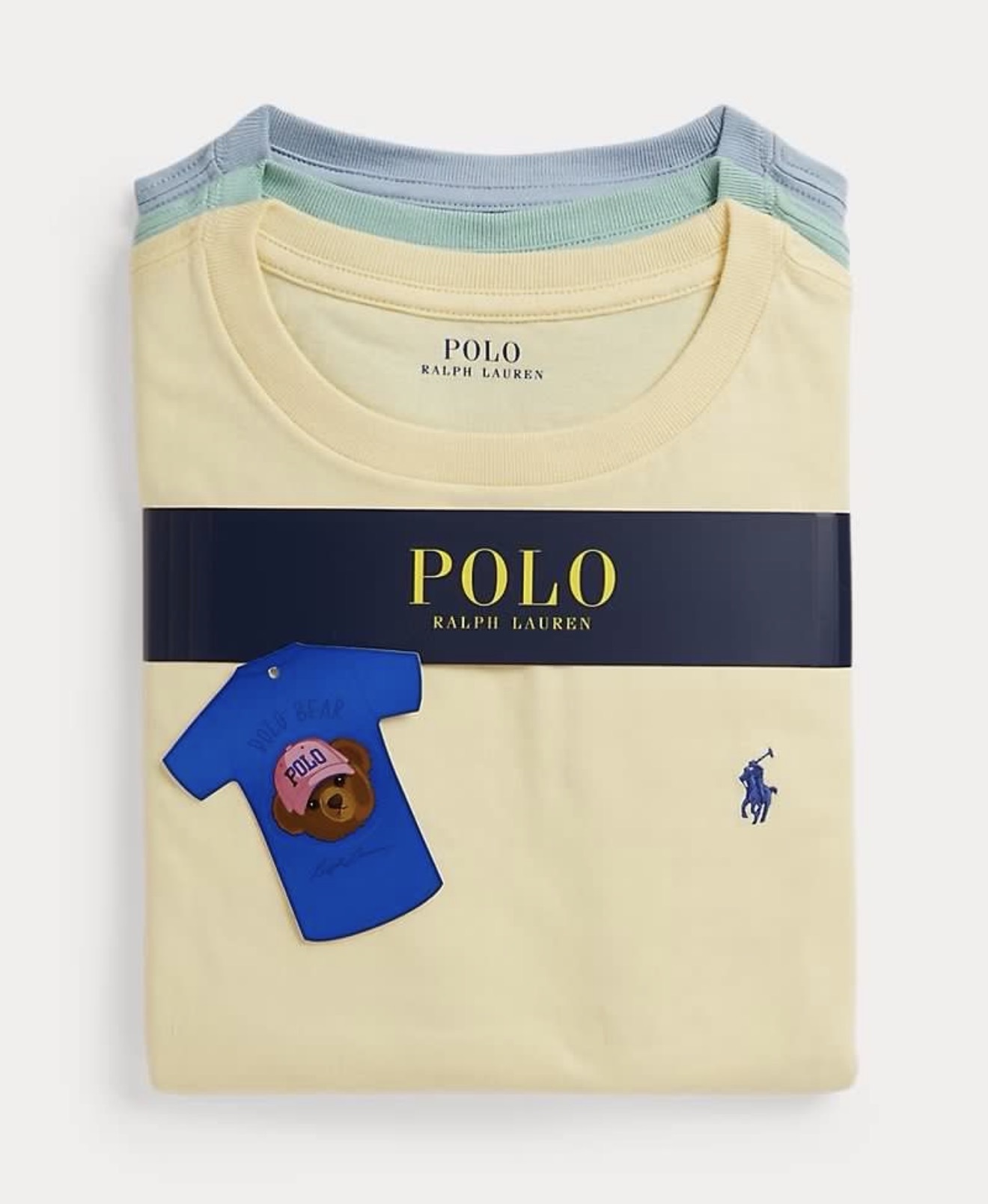 (現貨) 100%官方直送正貨 Polo Ralph Lauren Cotton Jersey Crewneck Tee 3pc set (Boy Size 8-20: Size L)