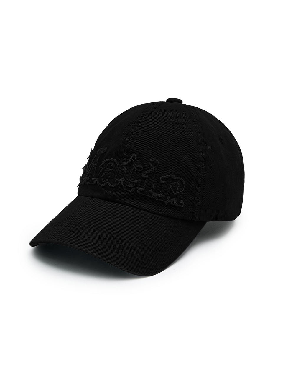 粗裁LOGO布貼棒球帽 黑色