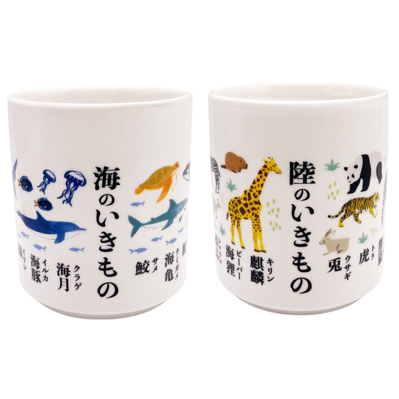 日式茶杯/海洋生物、陸地生物 約7.9×9cm