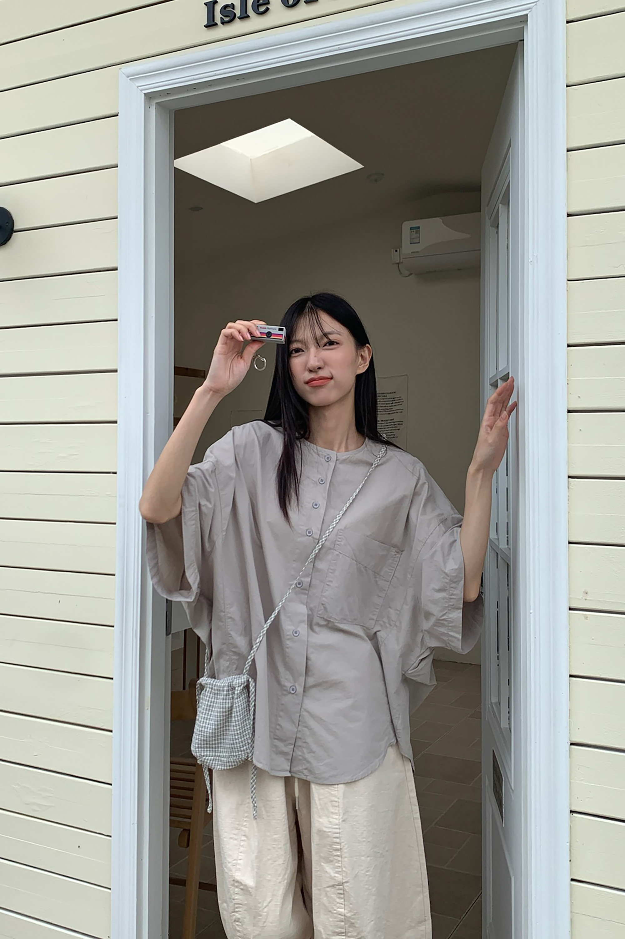 寬鬆日系圓領短襯 3色