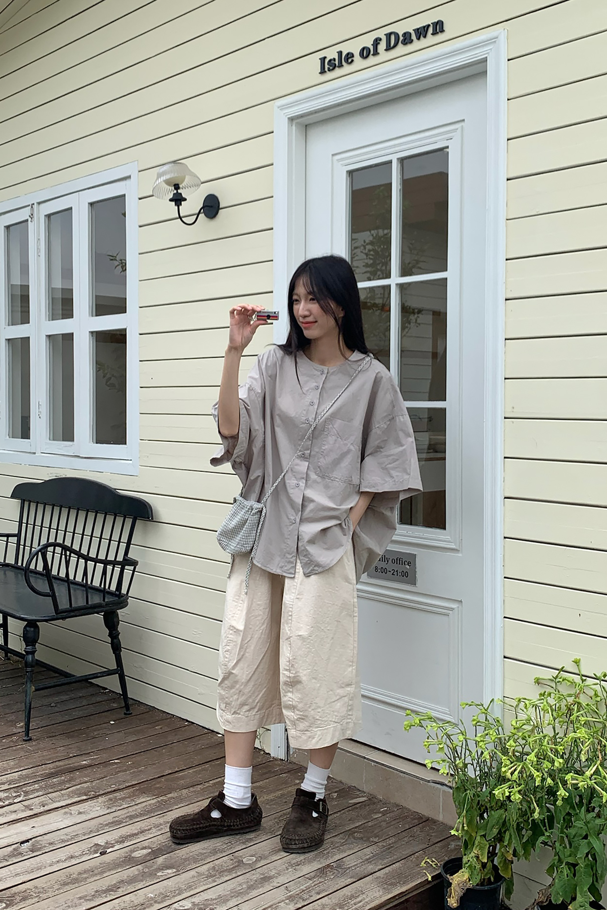 寬鬆日系圓領短襯 3色