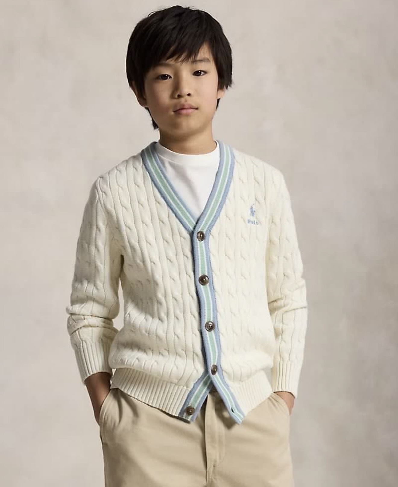 (現貨) 100%官方直送正貨 Polo Ralph Lauren Cotton Cricket Cardigan Boy 8-20 (Size L)