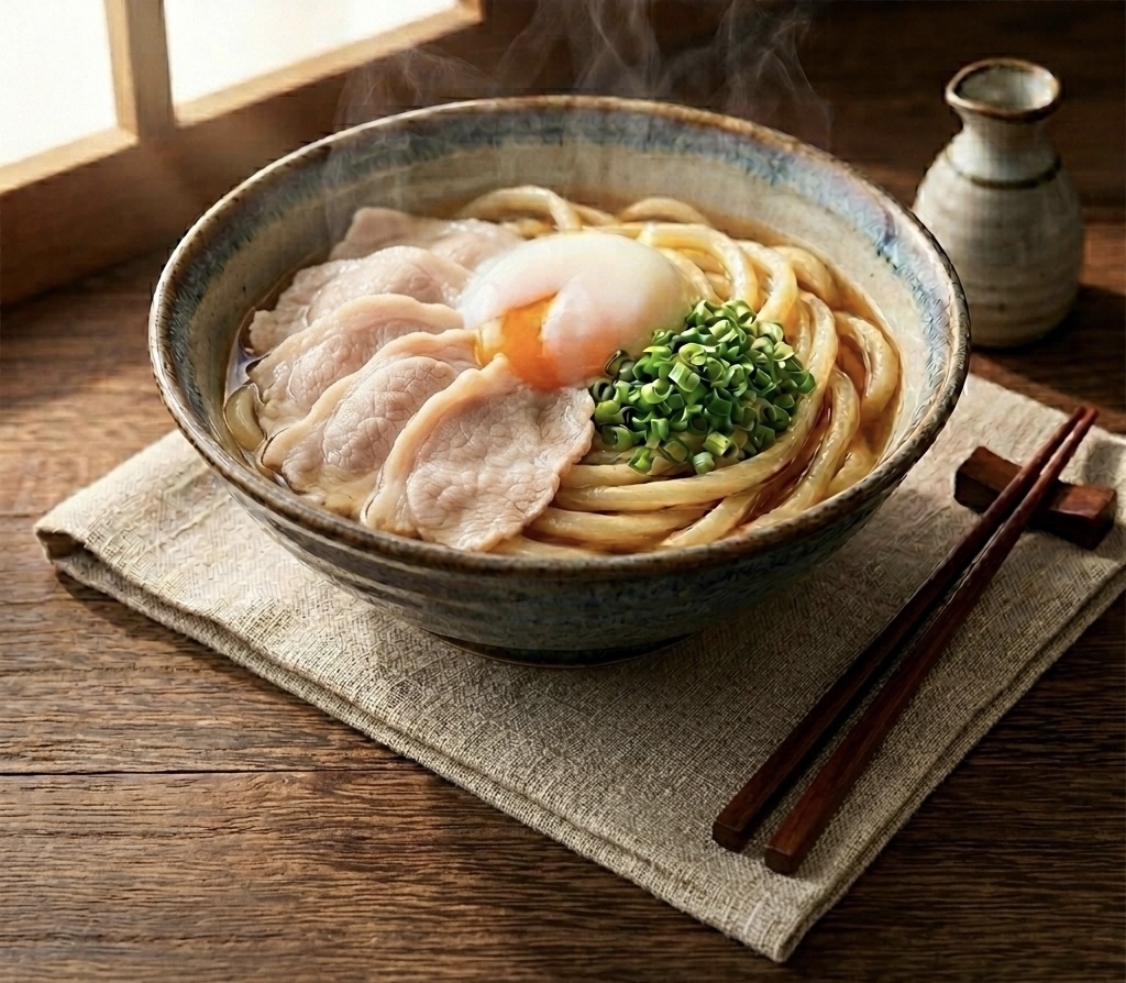 【急凍貨】日本北海道桃花豚 腿肉火鍋片 配讃岐烏冬 2人前