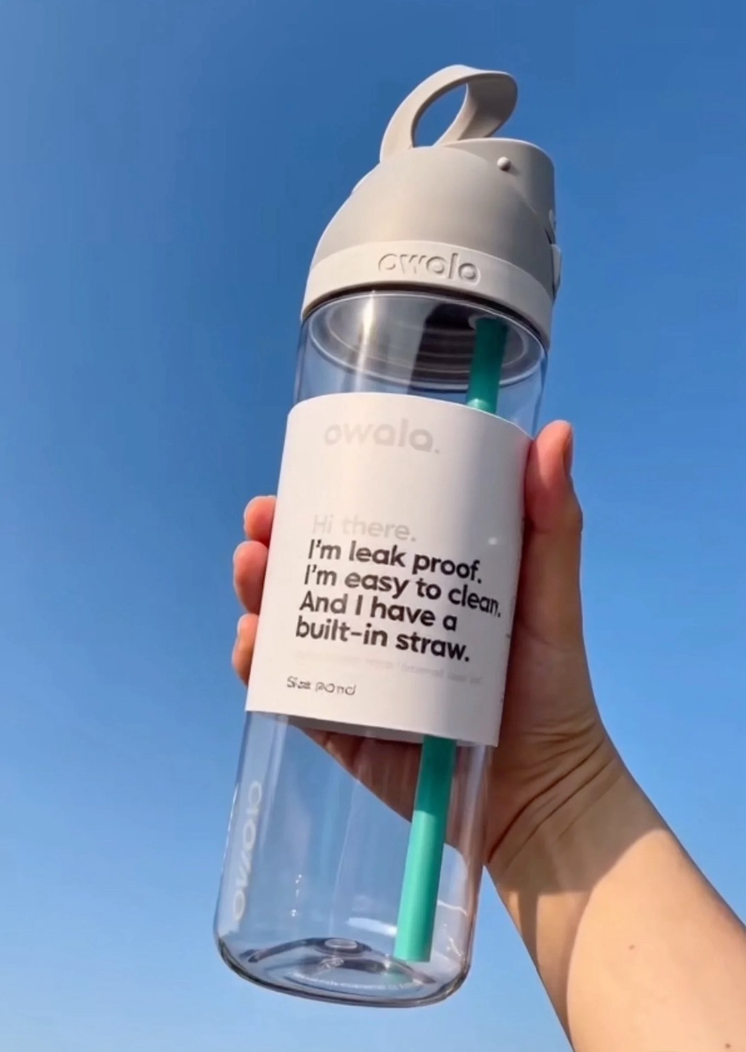 〈夏日透明感💧〉OWALA FreeSip 透明冷水瓶 740ml 2色