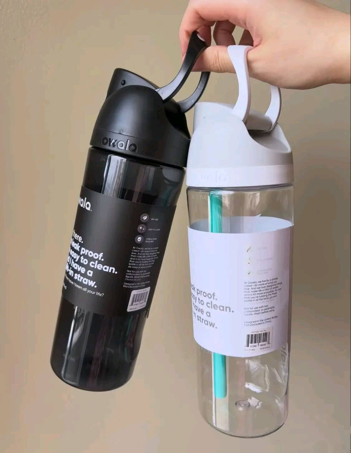 〈夏日透明感💧〉OWALA FreeSip 透明冷水瓶 740ml 2色