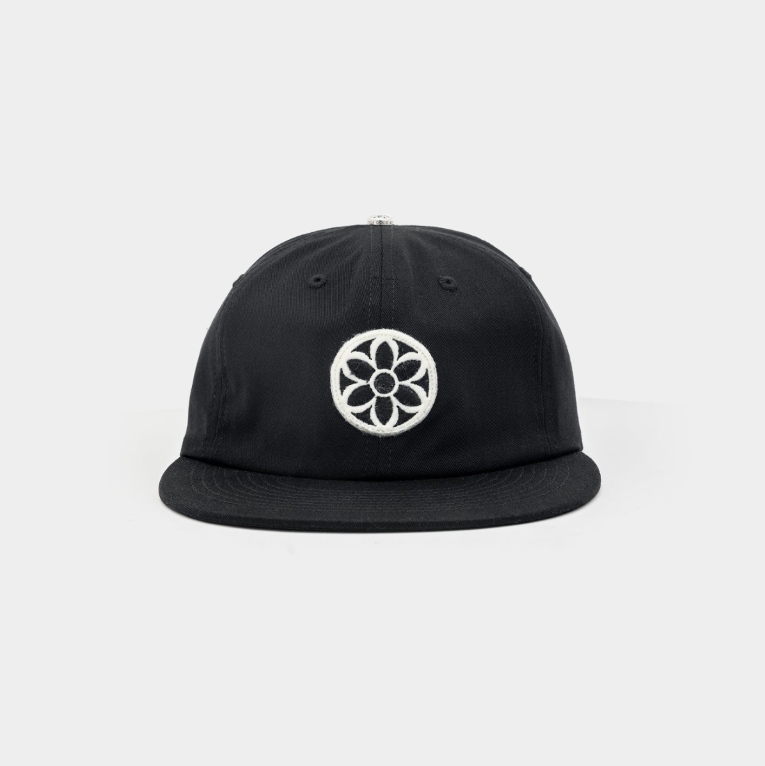 CLASSIC COTTON BALL CAP - ROSETTE - BLACK