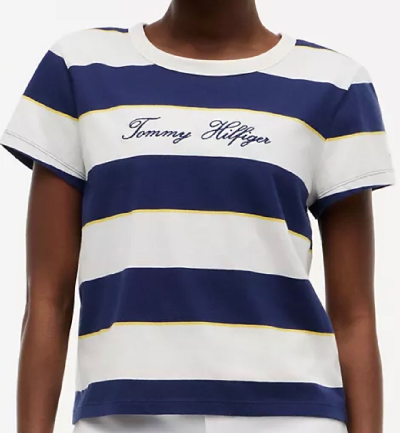 Tommy Hilfiger 女裝粗橫間短款 Tee F5