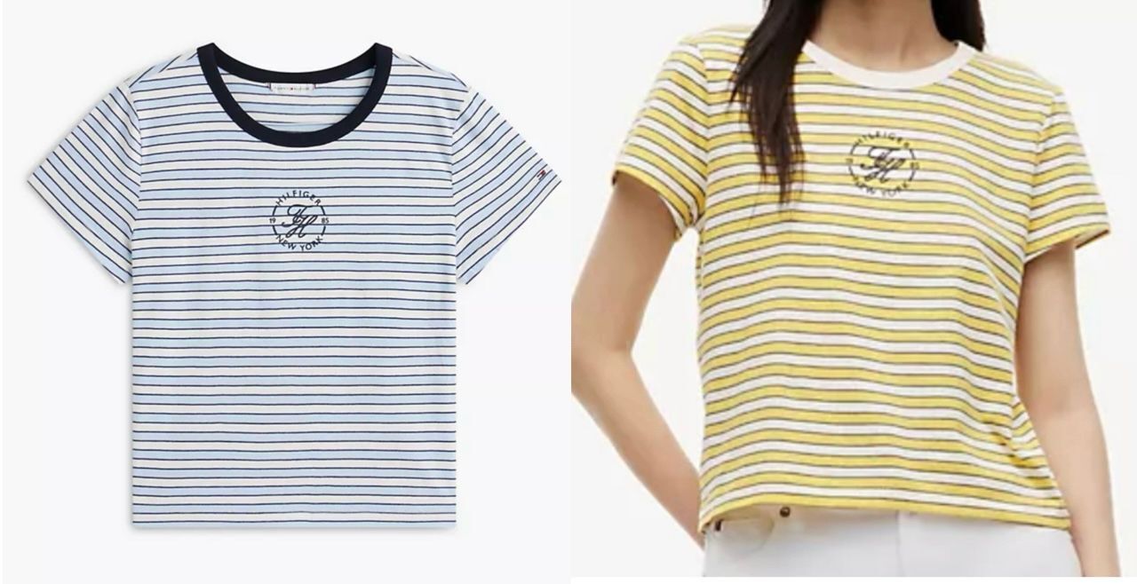 Tommy Hilfiger 女裝幼橫間短款 Tee F6