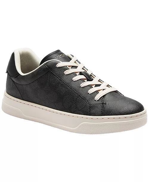 [USW] COACH CHARCOAL/BLACK WOMEN'S HIGH LINE UPDATE SIGNATURE CANVAS LACE-UP SNEAKERS, UZZ282 (UZZ282)