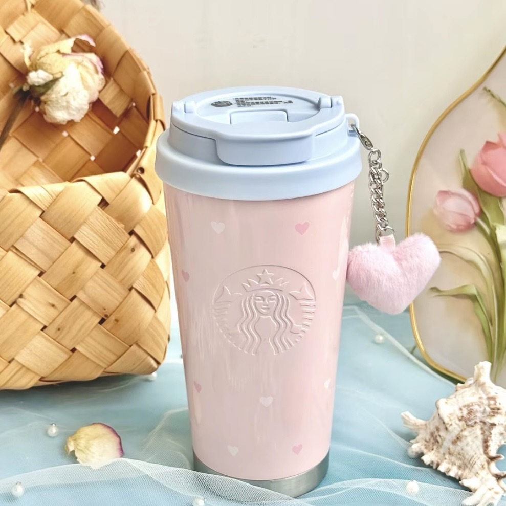 STARBUCKS 星巴克 粉色珠光 星動告白系列 473ml 不鏽鋼 保溫杯