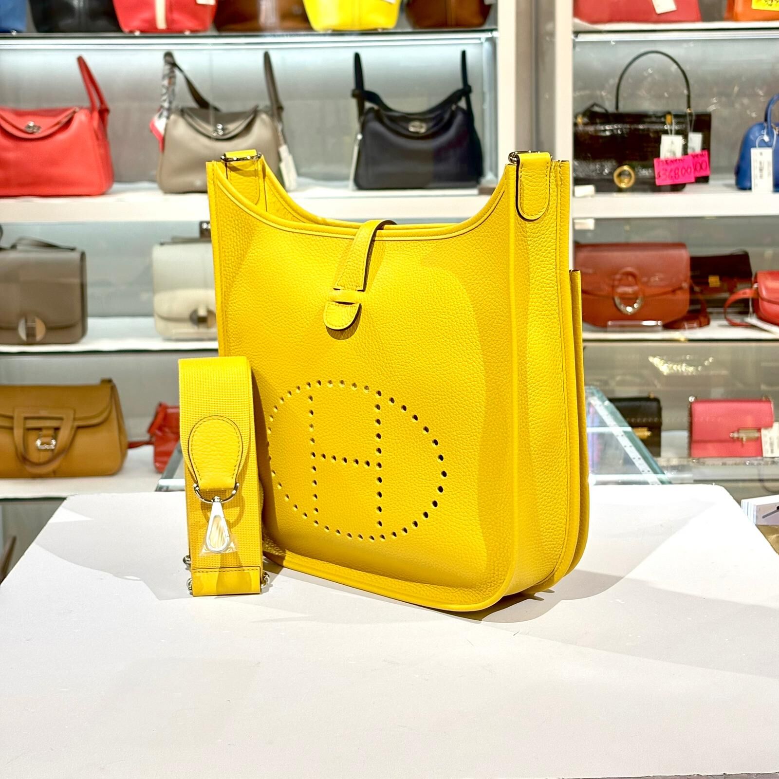 全新HERMES EVELYNE 29 K Stamp 琥珀黃銀扣 TC皮 #E29 #BRAND NEW #香榭站正品