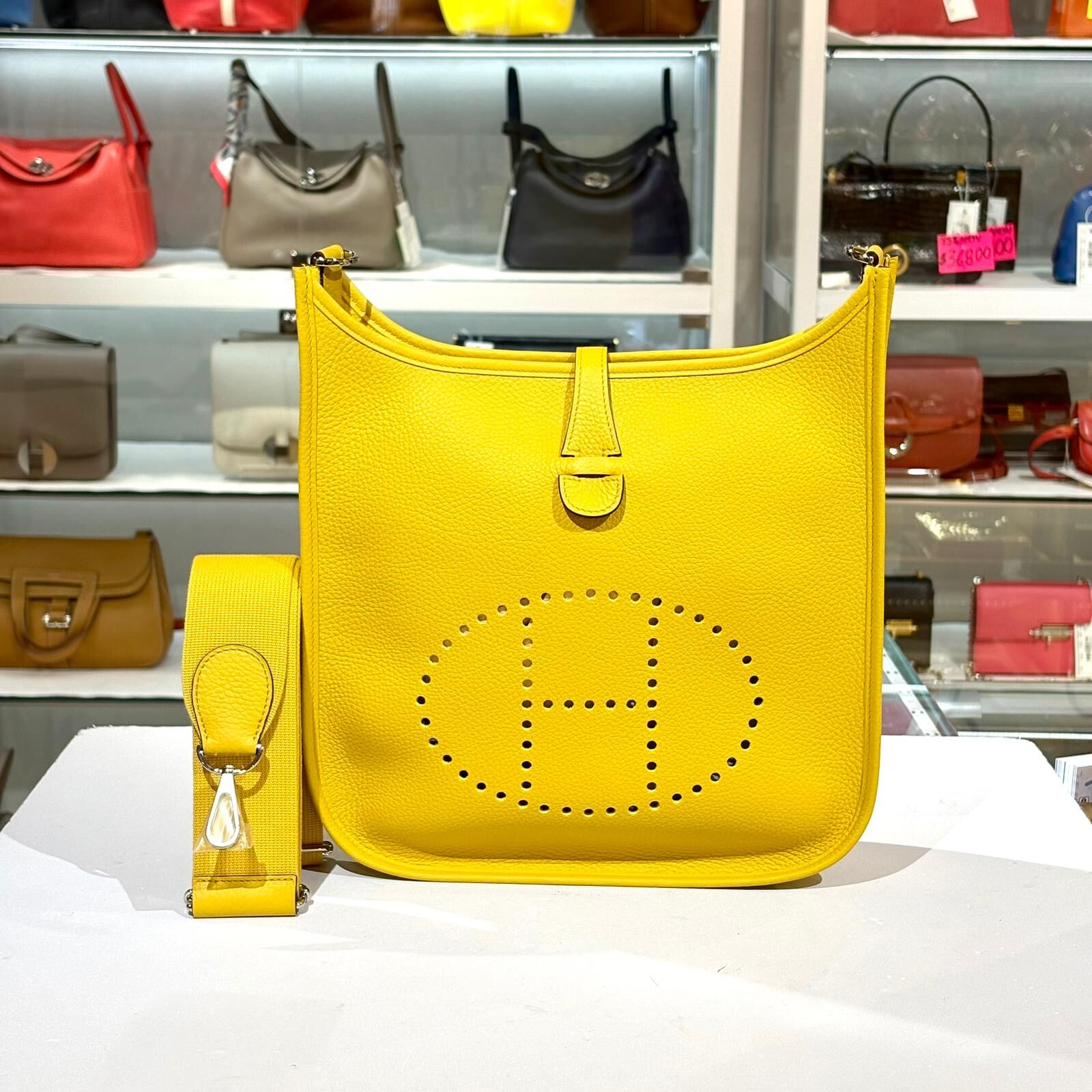 全新HERMES EVELYNE 29 K Stamp 琥珀黃銀扣 TC皮 #E29 #BRAND NEW #香榭站正品