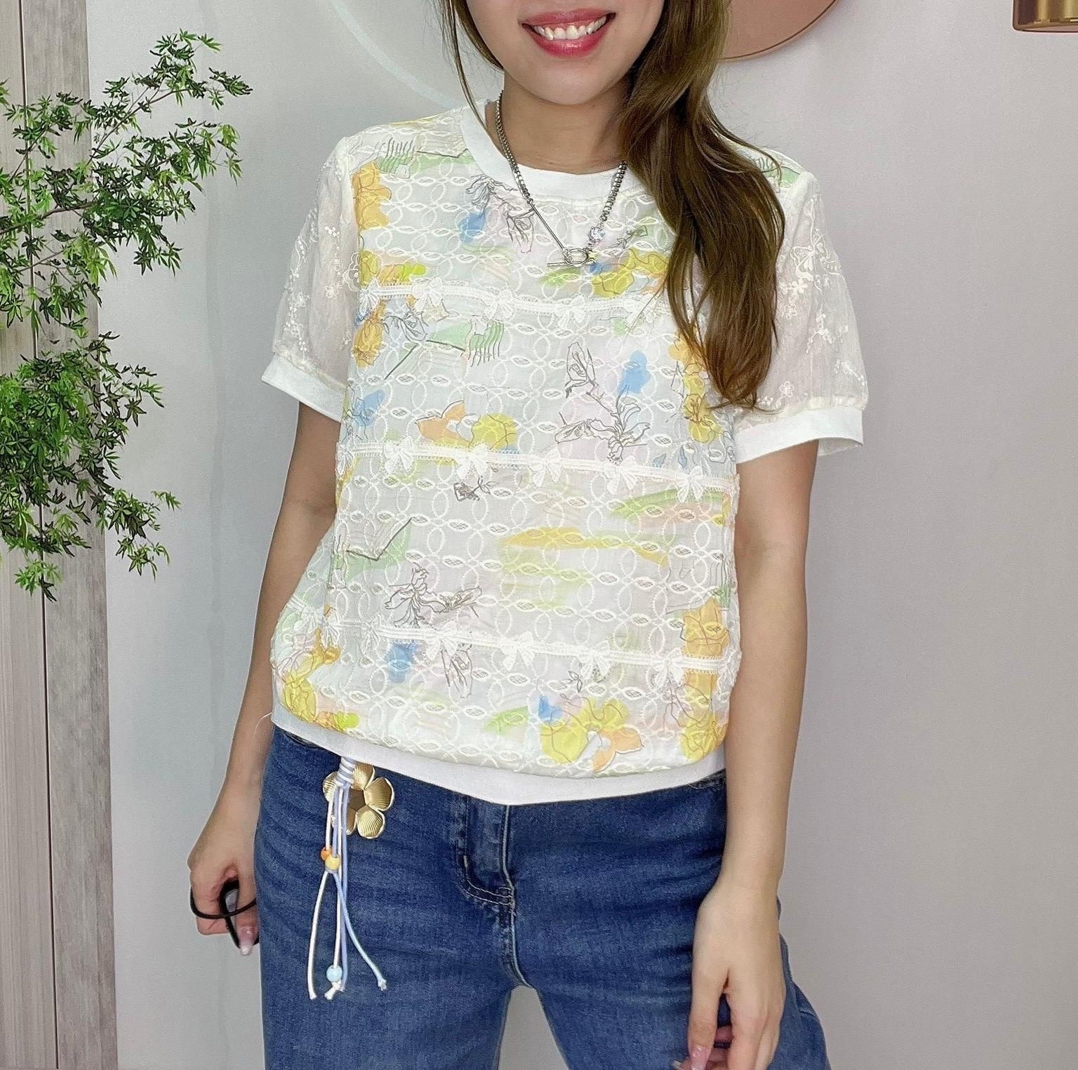 Ma牌子通花lace top～164R