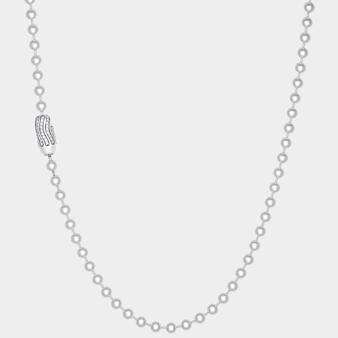 POPLOCK NECKLACE - WHITE DIAMOND PAVÉ - B