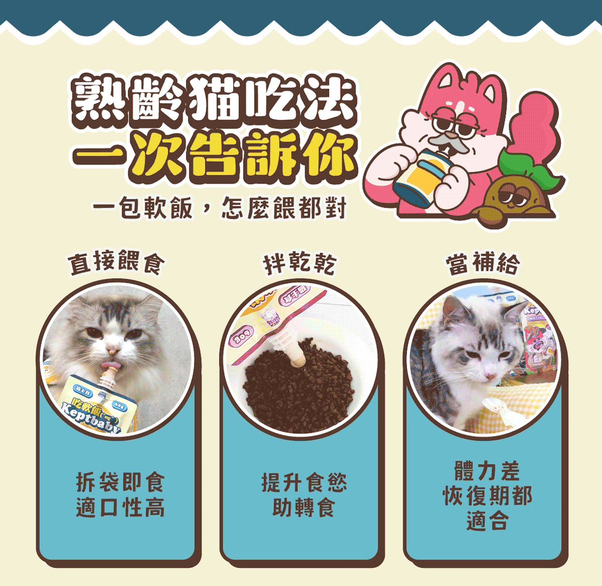 沙發馬鈴薯｜吃軟飯 熟齡貓主食餐包 60g