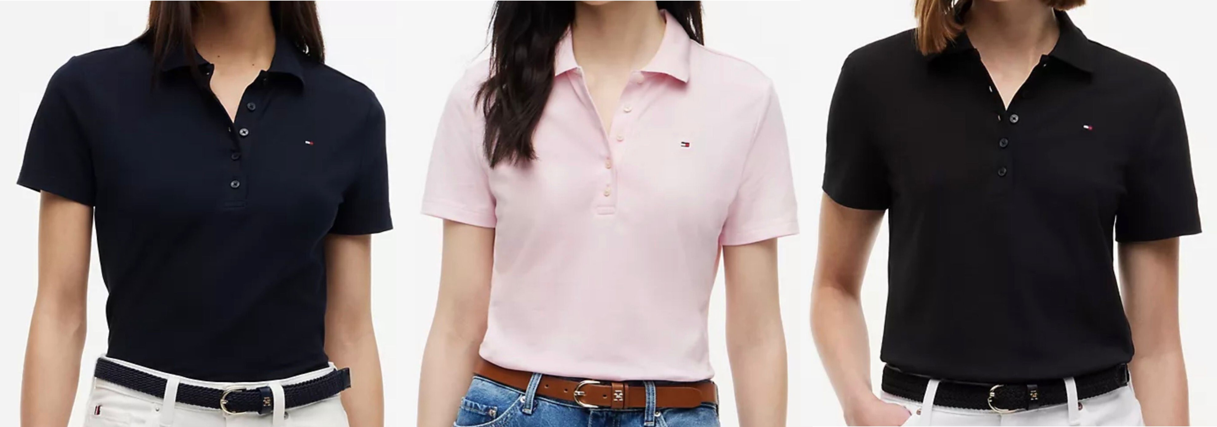 Tommy Hilfiger 女裝淨色扣鈕 Polo Tee F22