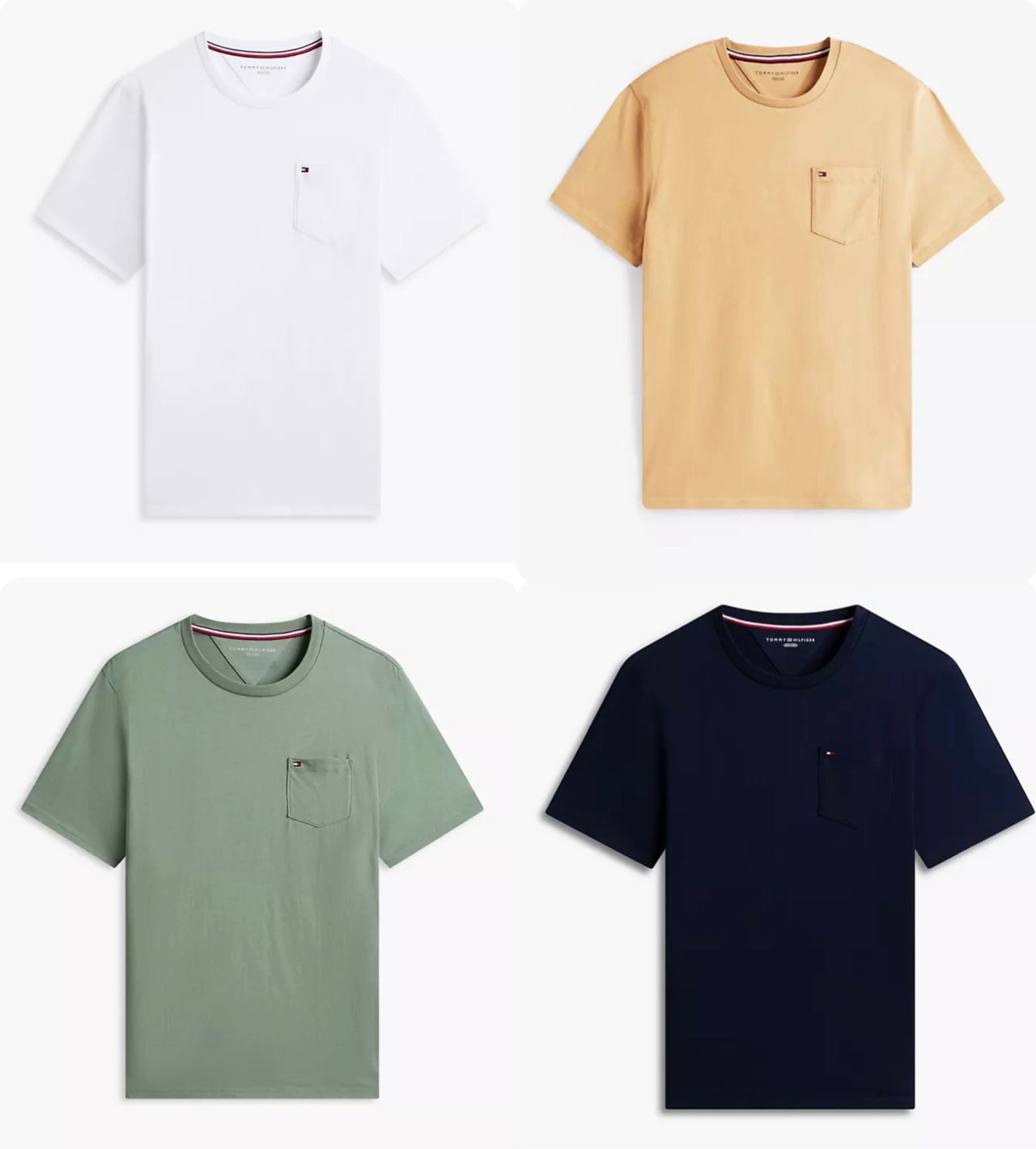 Tommy Hilfiger 男裝圓領淨色有袋 Tee M1