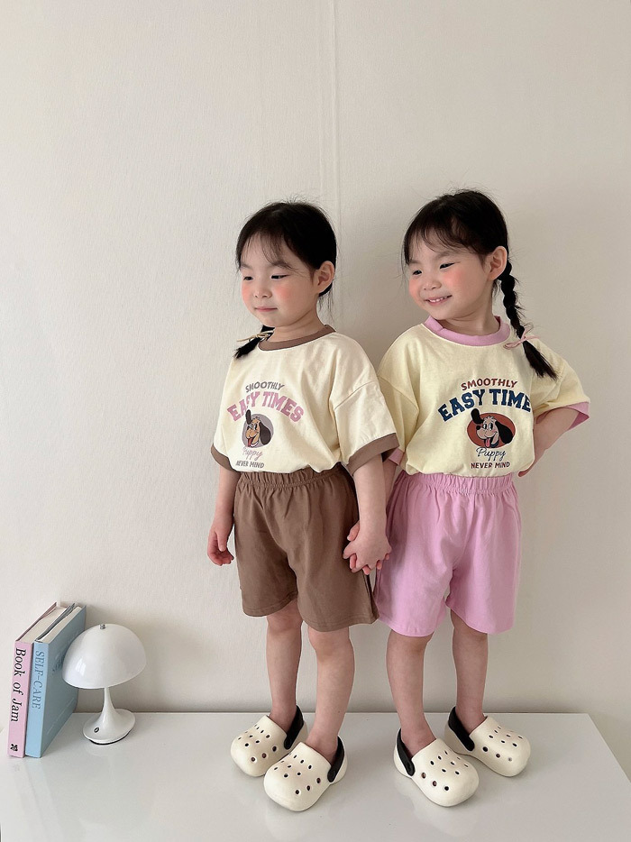 正韓夏MORAN 嫩嬰小童兩色美式狗狗套裝