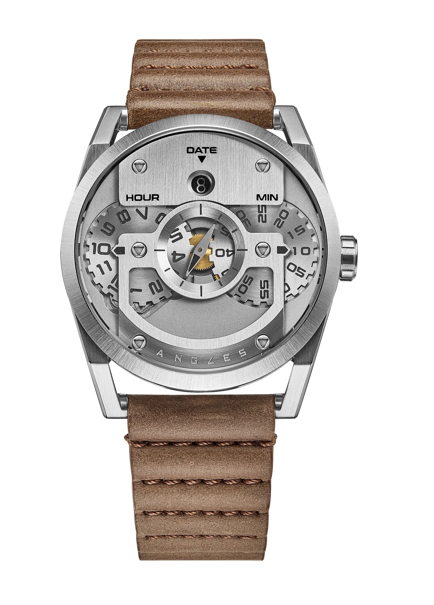 DiscOne Raw Steel (with brown leather strap)