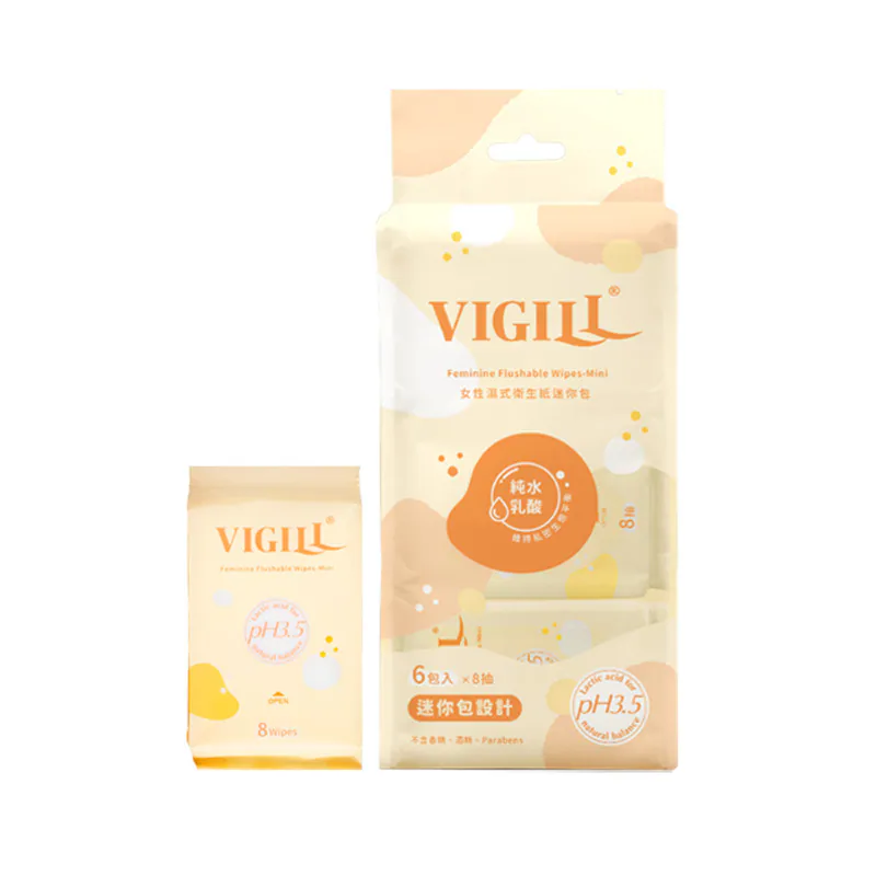 【輕便必備】VIGILL 婦潔 - 女性濕式衛生紙 迷你包 8片x6包