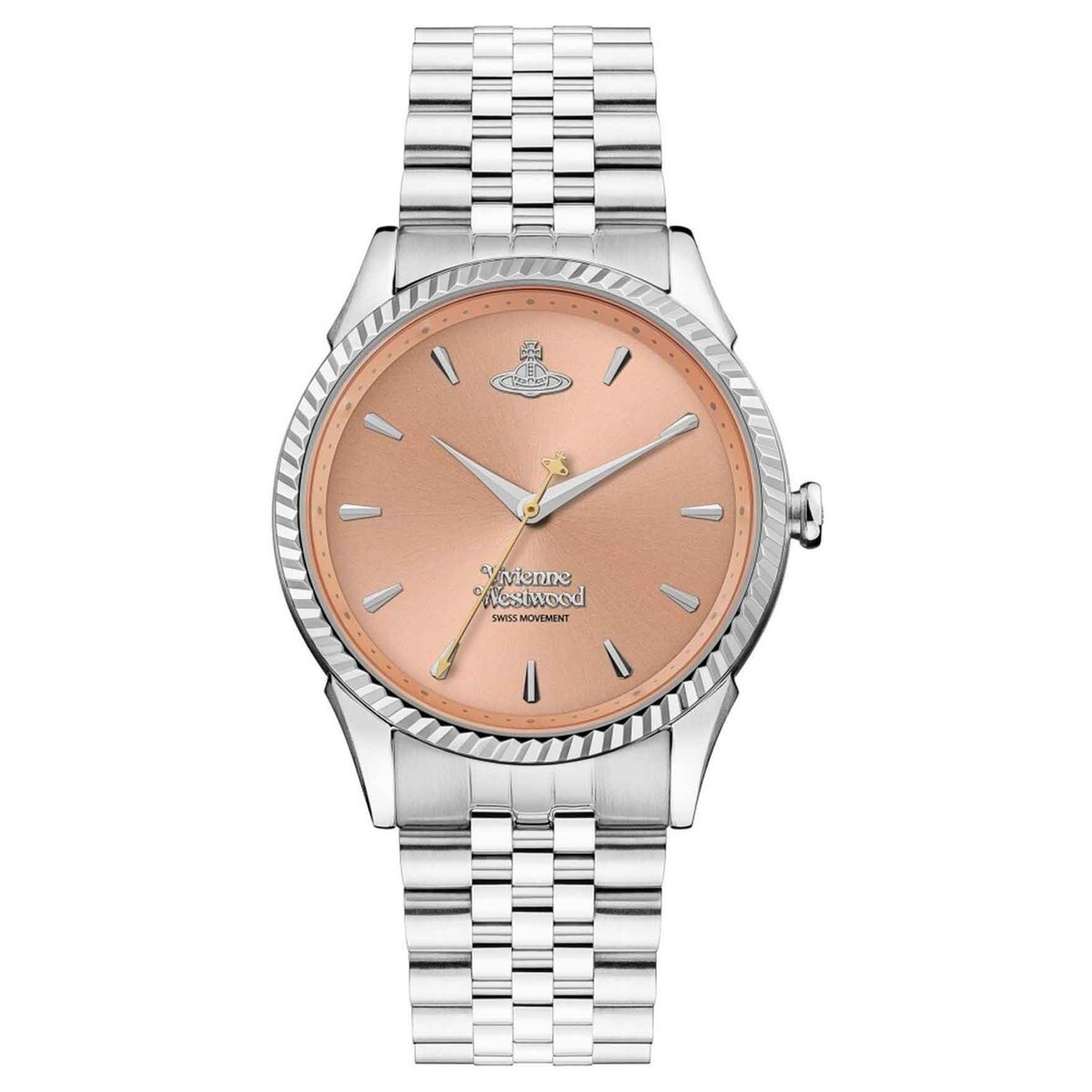 VV240PHSL Vivienne Westwood 38mm 桃色拉絲錶面 不鏽鋼 女裝 手錶 (香港行貨)