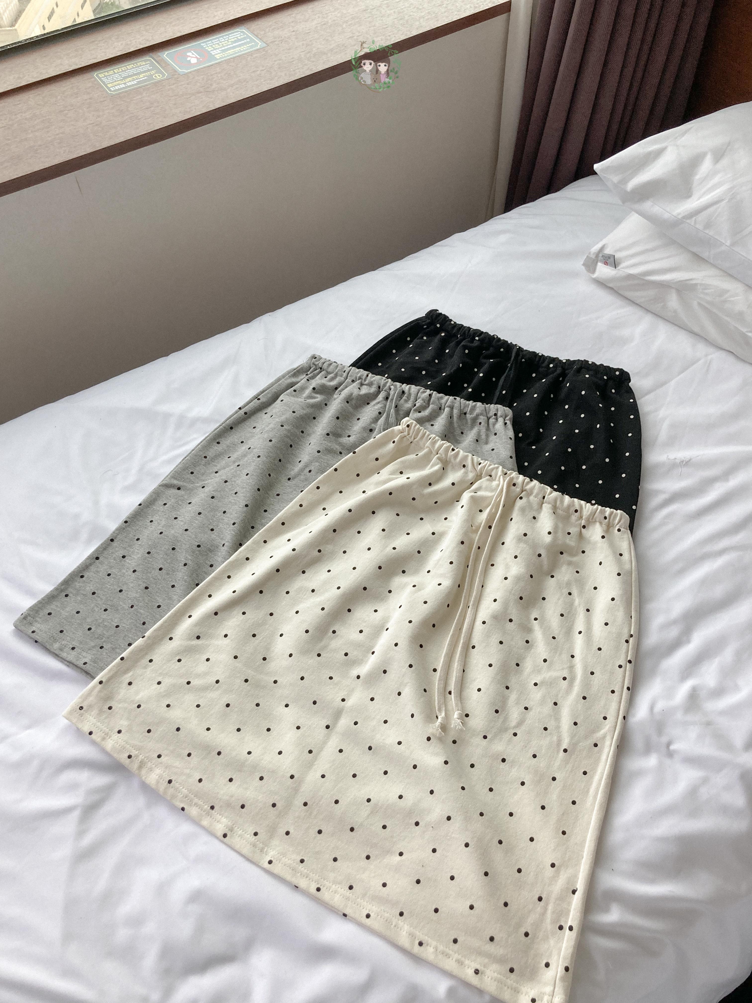 Polka dots A-line Cotton Skirt〈🇰🇷DAY 2〉