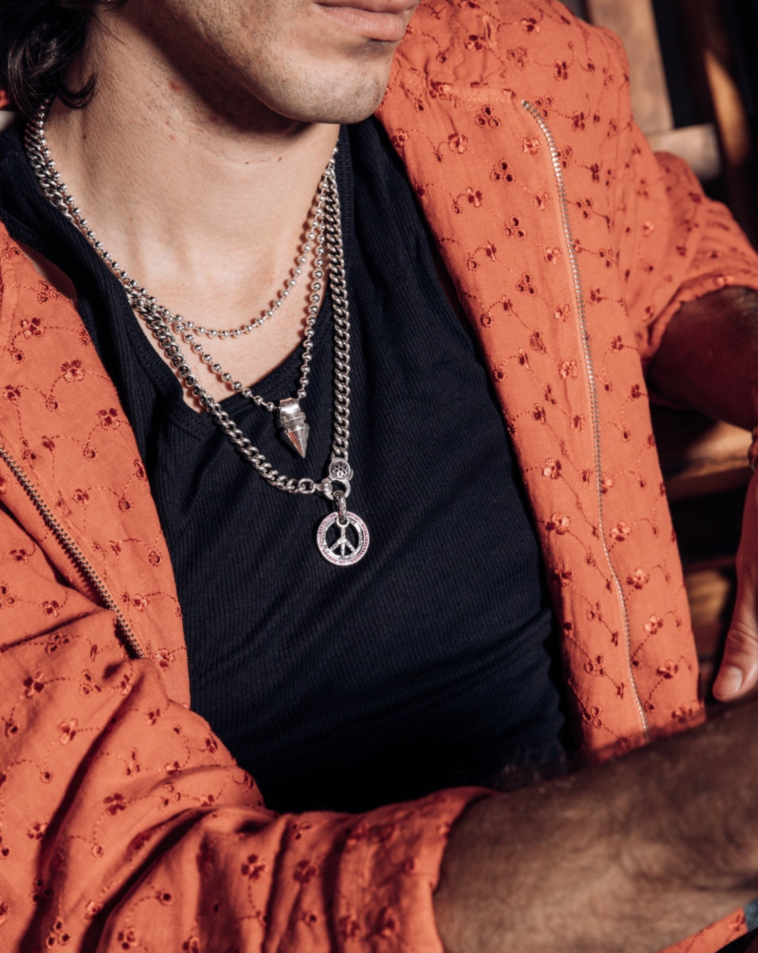 Poplock Necklace - Rosette Heart - A