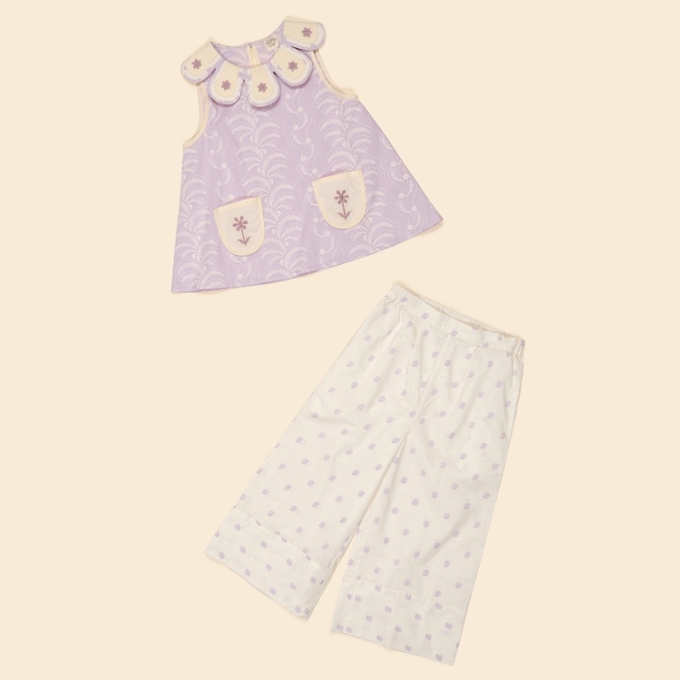 Apolina 花瓣領無袖上衣長褲套裝 FLORA TROUSER SET - WALLFLOWER/STUDIO CALICO CREAM
