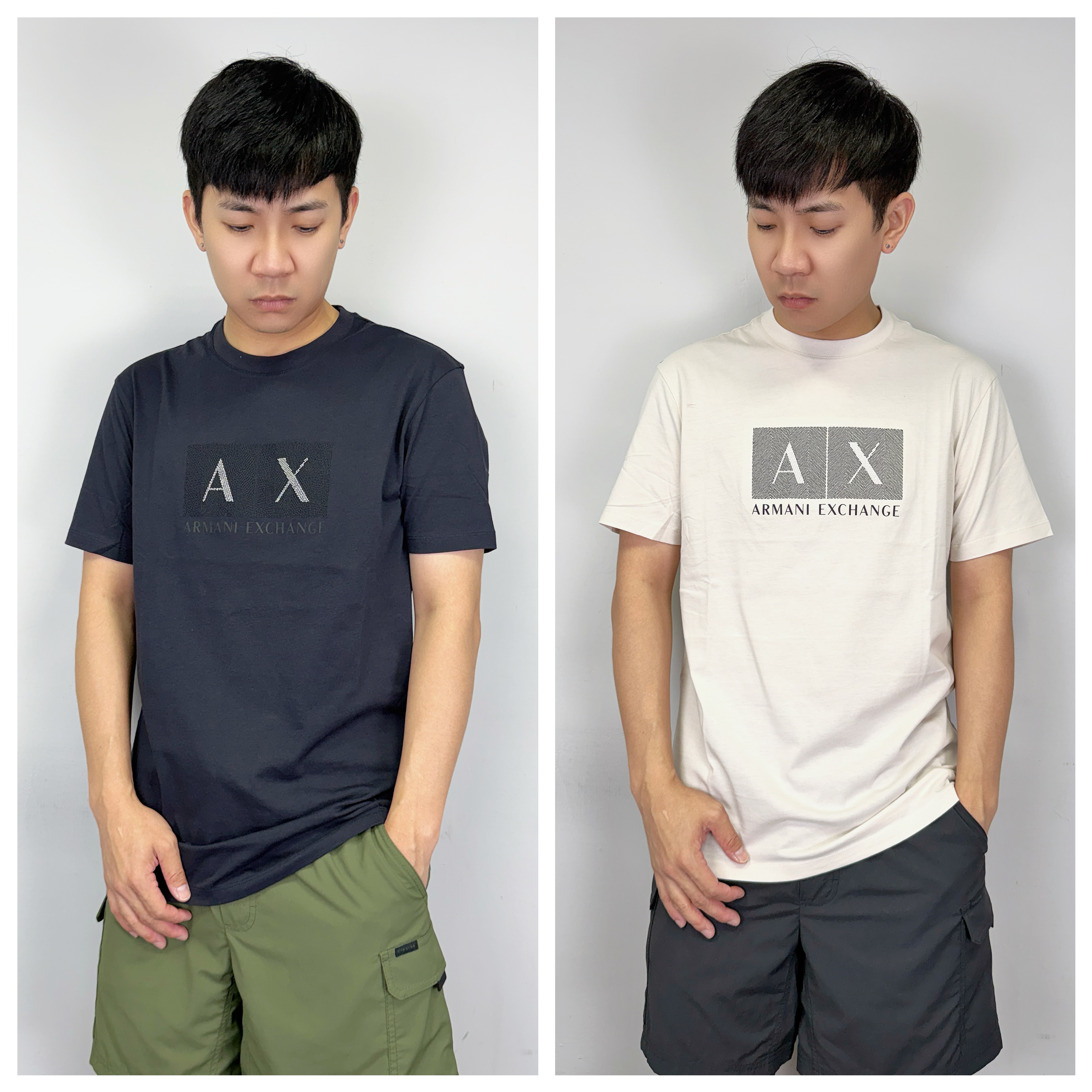 Armani Exchange AX 編織方塊字母 短袖上衣 短T
