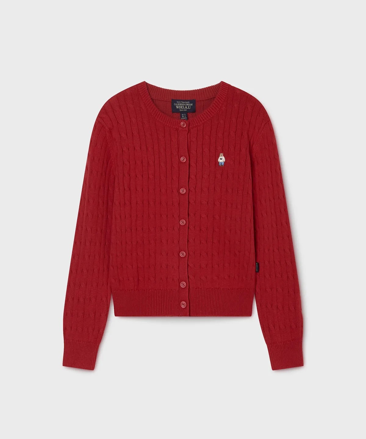 WHO A U - Steve Color Cable Cardigan *4色* (WHCKG2211F)