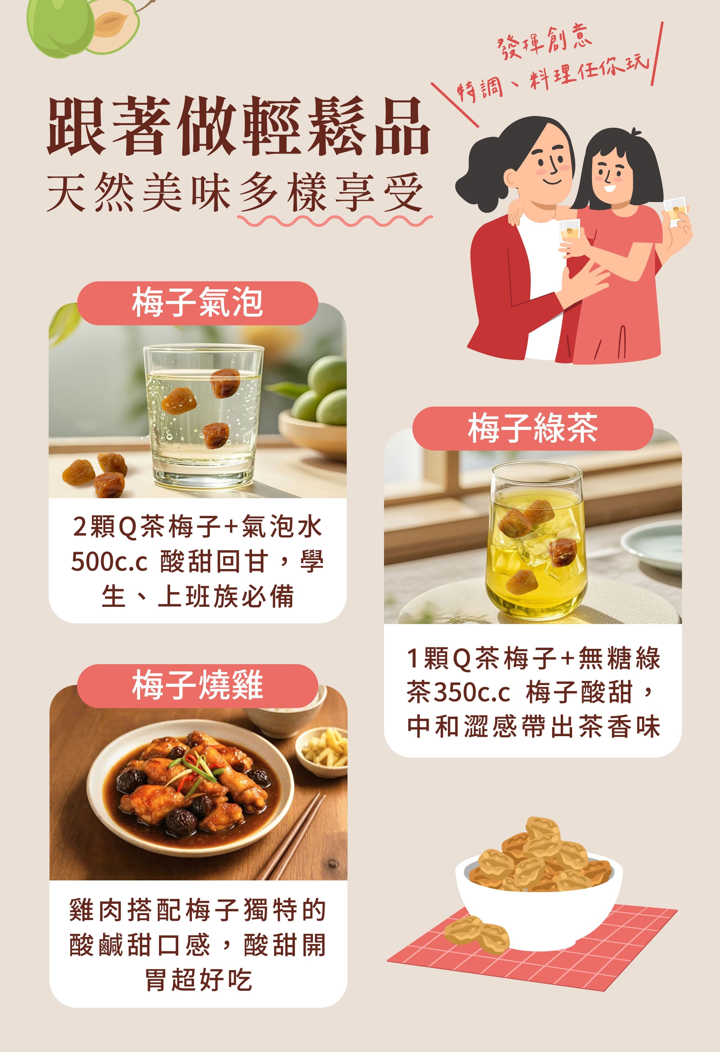 登義Q茶梅子創意料理方式