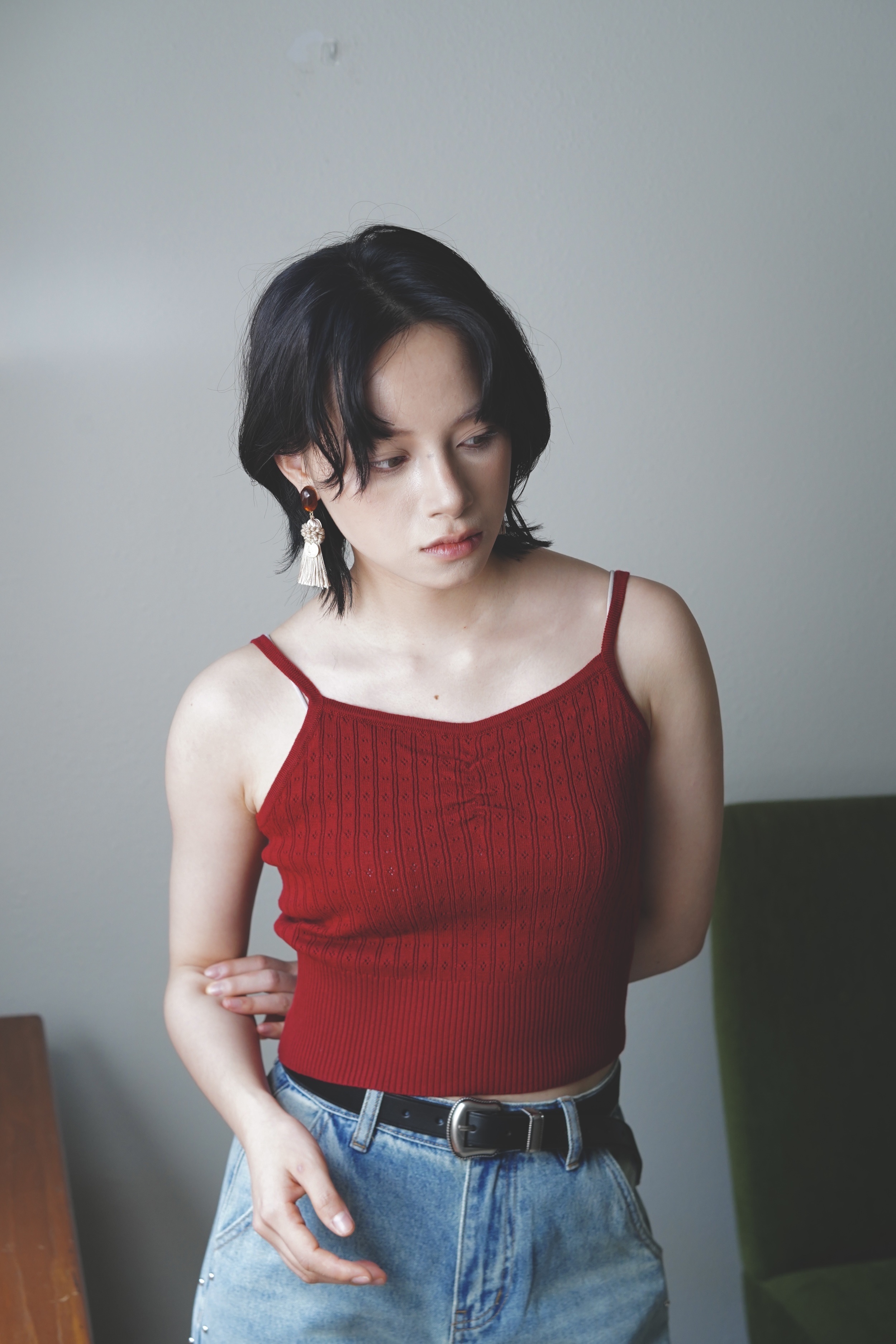 法式少女～通花短款小吊帶 - TT62036