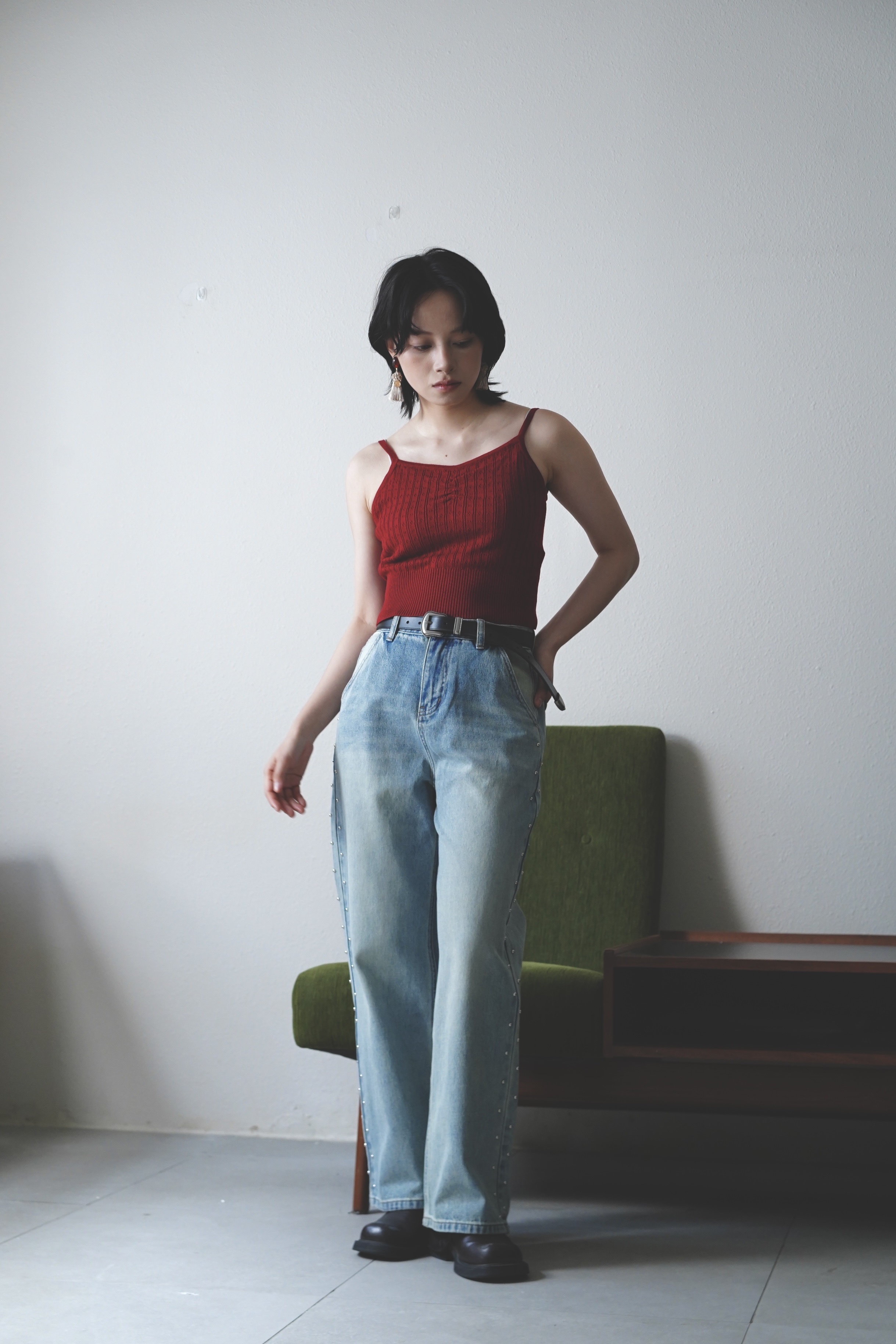 法式少女～通花短款小吊帶 - TT62036