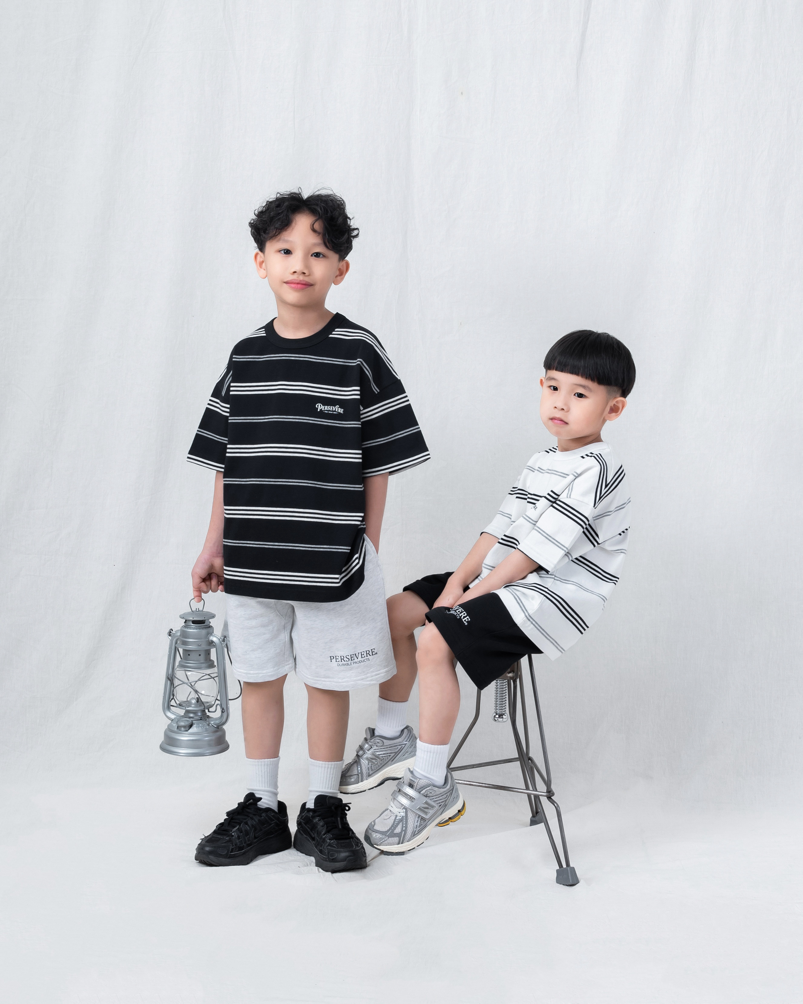 PERSEVERE 童裝條紋LOGO短T｜Striped Tee（26SS）
