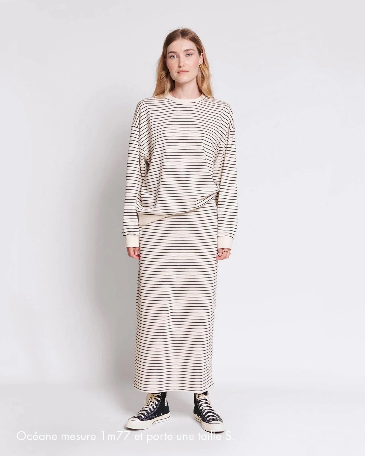 The Alma skirt in organic cotton - stripes  | émoi émoi