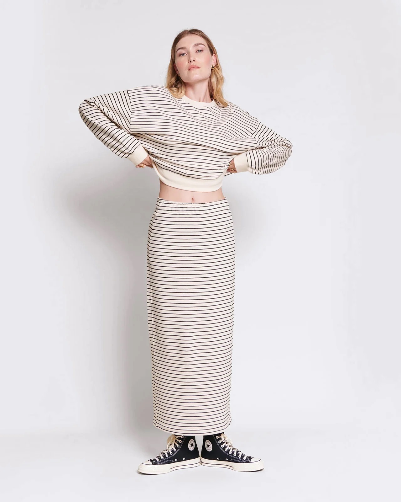 The Alma skirt in organic cotton - stripes  | émoi émoi