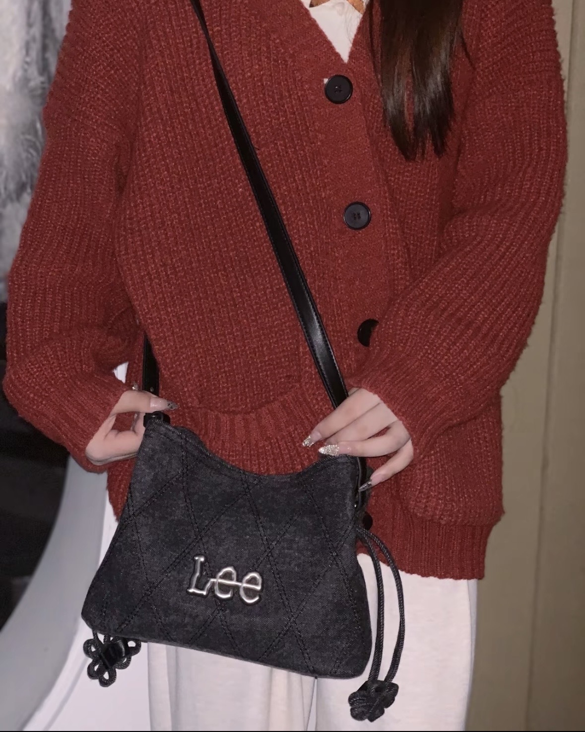 『代購商品』LEE 新中式 復古福袋包 丹寧格紋 單肩包 LE240104M-801