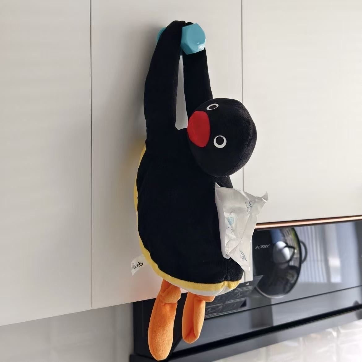 新款毛絨PingU企鵝愛卡通家用臥室創意懸掛式面紙盒