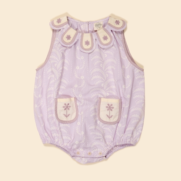 Apolina 花瓣領無袖包屁衣 BABY FLORA BUBBLE - WALLFLOWER