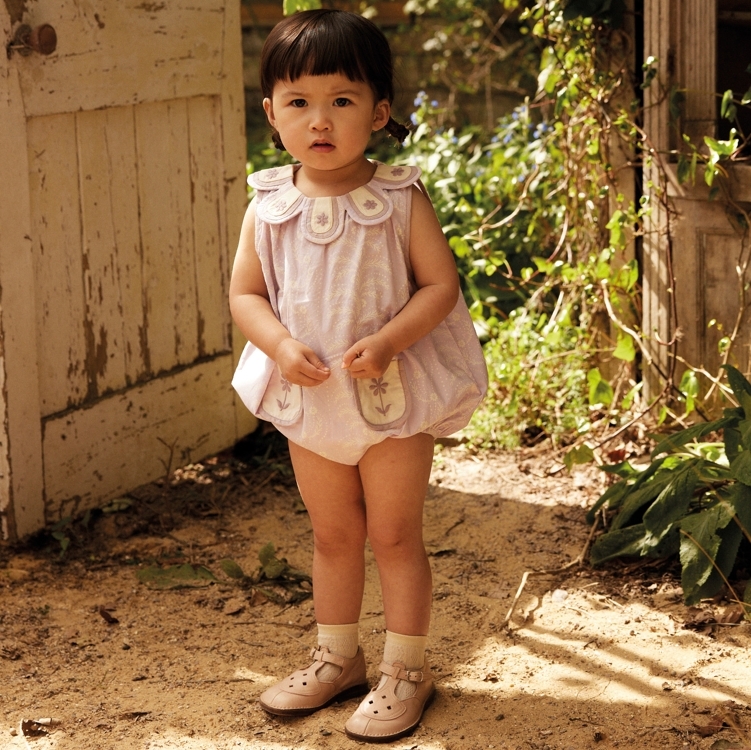 Apolina 花瓣領無袖包屁衣 BABY FLORA BUBBLE - WALLFLOWER