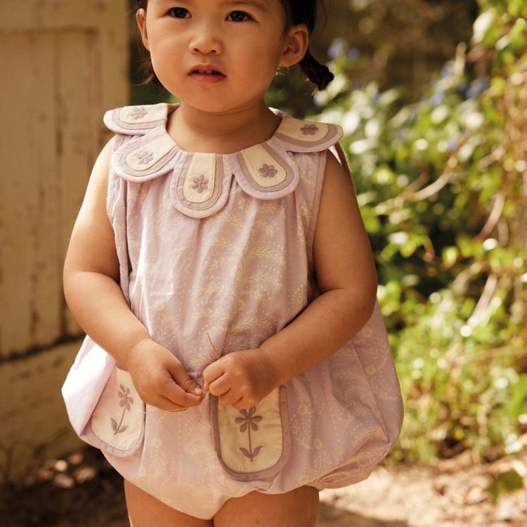 Apolina 花瓣領無袖包屁衣BABY FLORA BUBBLE - WALLFLOW-CARA No.9