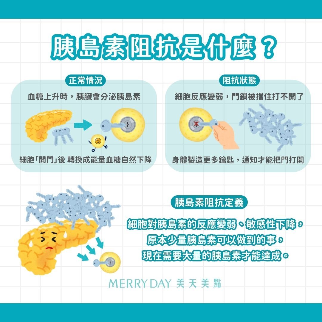 胰島素阻抗是什麼?細胞對胰島素的反應變弱、敏感性下降,原本少量胰島素可以做到的事,現在需要大量的胰島素才能達成。