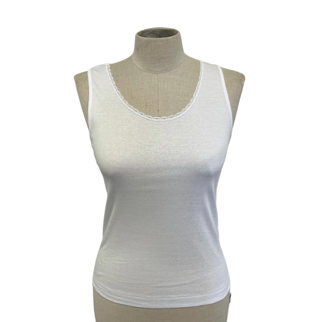 1BG0515-161 [BOGLIETTI] Ramona 帶刺繡薄紗裝飾背心 100 白色 #FRB814 (EU)