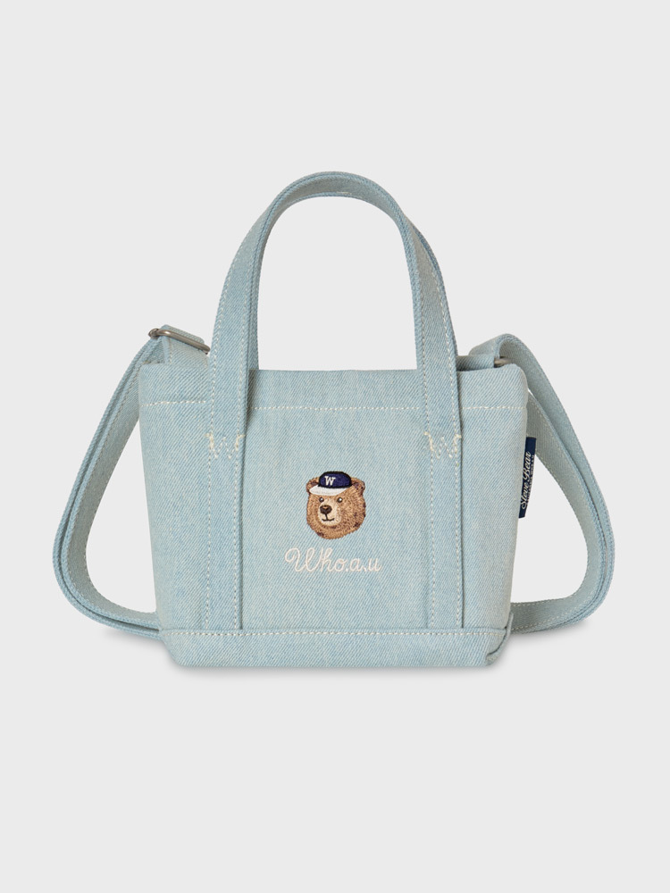 WHO A U - Steve Denim Mini Tote Bag *2色* (WHBGG2323A)