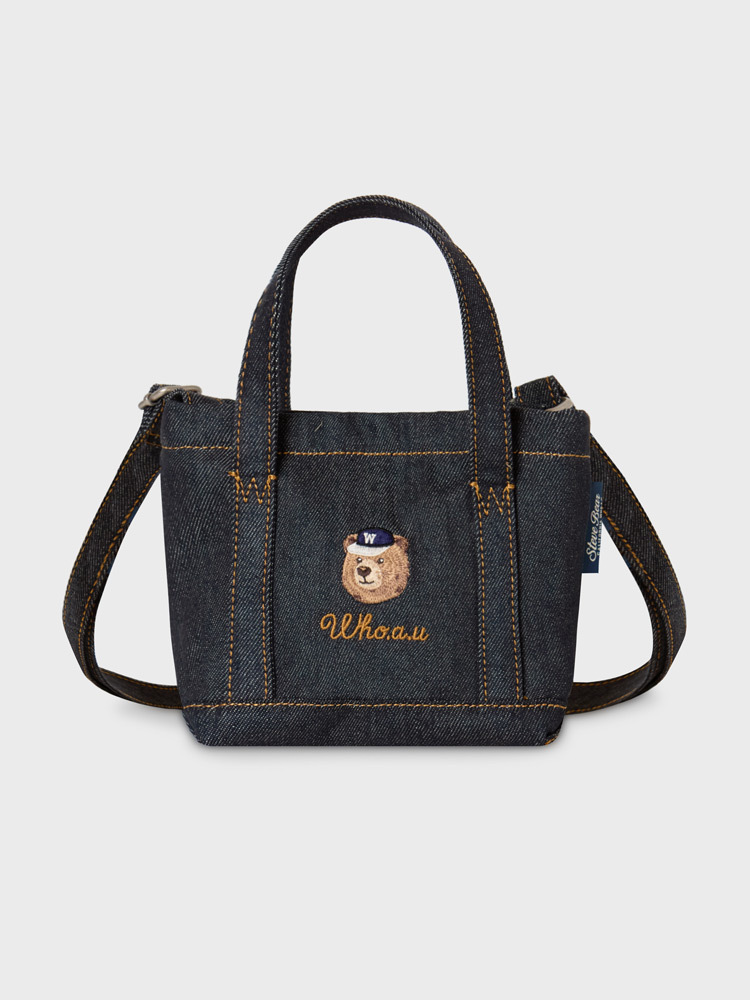 WHO A U - Steve Denim Mini Tote Bag *2色* (WHBGG2323A)