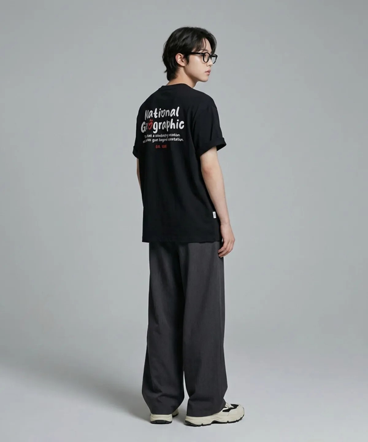 【OWN】National Geographic 國家地理 短袖 上衣 夏季 新品 涼感 造型 男女同款 寬鬆版型 黑色